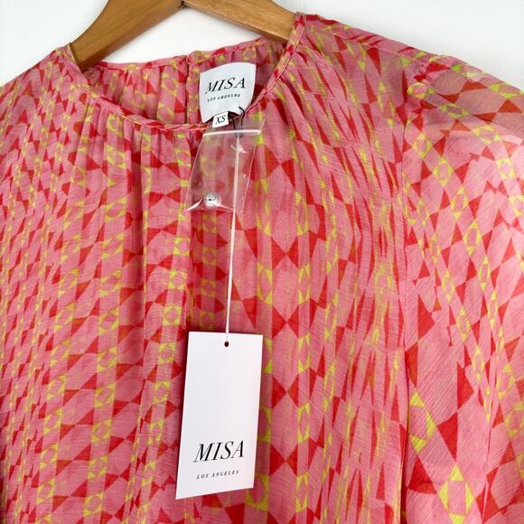 NWT MISA Petra Pink Long Sleeve Mini Dress - Picture 7 of 11